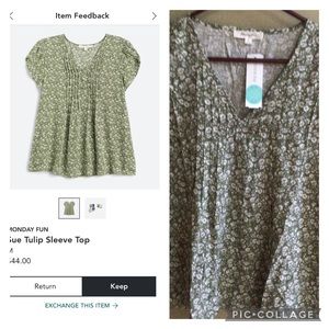 NWT Stitchfix Monday Fun Tulip Sleeve Top